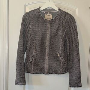 Rebecca Taylor Pink, Black and White Tweed Blazer